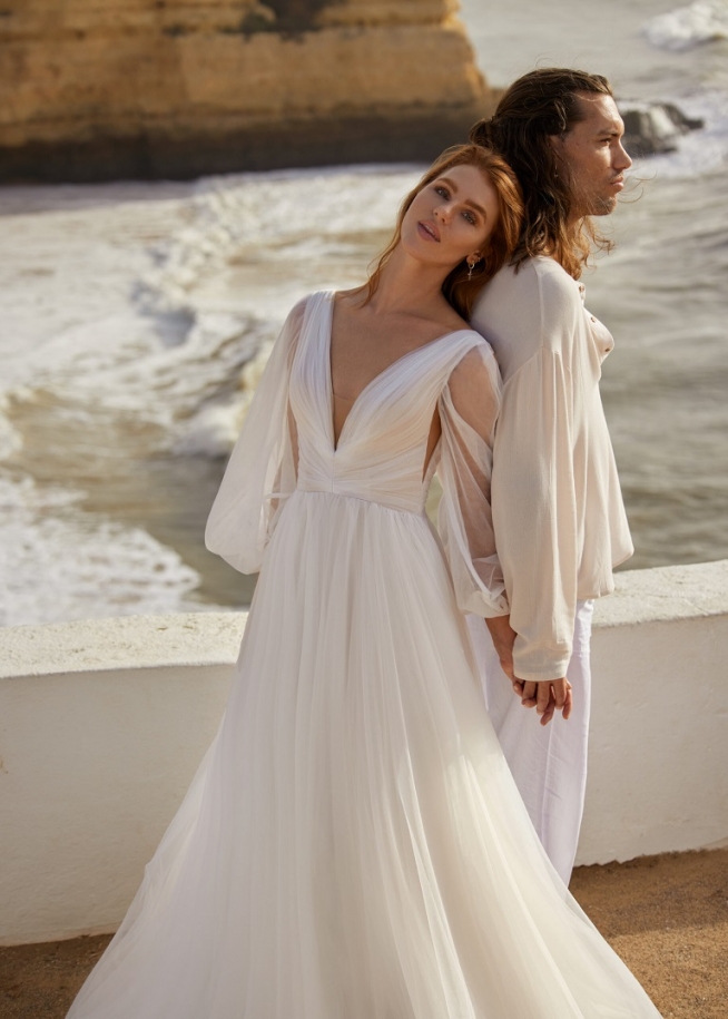 Herve Paris trouwjurk passen